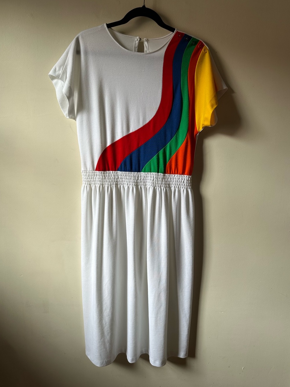 Vintage 70s Rainbow Dress Sprouts Vicky Vaughn Union Made